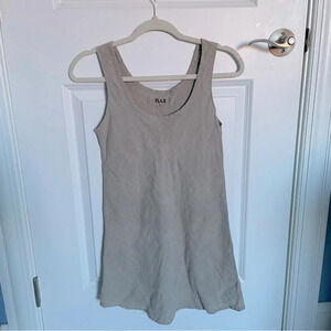 Flax sleeveless linen tank lagenlook beige 18845